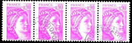 France Poste Obl Yv:2120 Mi:2237y Sabine De David Bloc De 4 (TB Cachet Rond) - Gebraucht