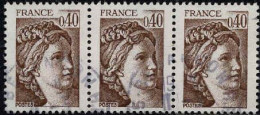 France Poste Obl Yv:2118 Mi:2235y Sabine De David (cachet Rond) Bande De 3 - Gebraucht