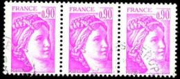 France Poste Obl Yv:2120 Mi:2237y Sabine De David 3 Se Tenant (Beau Cachet Rond) - Used Stamps