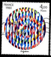 France Poste Obl Yv:2113 Mi:2222 Yaacov Agam Message De Paix (Obl.mécanique) - Used Stamps