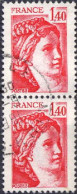 France Poste Obl Yv:2102 Mi:2216A Sabine De David (cachet Rond) Paire - Gebraucht