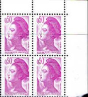 France Poste N** Yv:2184 Mi:2305A Liberté De Delacroix (4x Coin De Feuil) - Unused Stamps