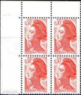 France Poste N** Yv:2182 Mi:2303A Liberté De Delacroix (4x Coin De Feuil) - Unused Stamps