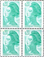 France Poste N** Yv:2181 Mi:2302A Liberté De Delacroix Bloc De 4 - Unused Stamps