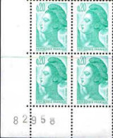 France Poste N** Yv:2181 Mi:2302A Liberté De Delacroix (4x Coin De Feuil) - Unused Stamps