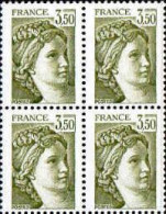 France Poste N** Yv:2121a Mi:2238z Sabine De David Bloc De 4 Gomme Tropicale - Unused Stamps