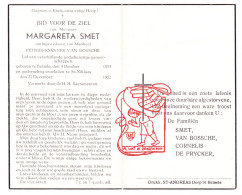 DP Margareta Smet ° Belsele 1895 † Sint-Niklaas 1952 X Petrus Van Bossche // Cornelis De Prycker - Devotieprenten