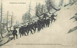 Militaria - Chasseurs Alpins En Reconnaissance Dans Les Alpes - Uniformes - Animé - CPA - Sonstige & Ohne Zuordnung