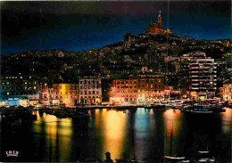 13 - Marseille - Le Vieux Port - Notre Dame De La Garde - Vue De Nuit - Carte Neuve - CPM - Voir Scans Recto-Verso - Puerto Viejo (Vieux-Port), Saint Victor, Le Panier