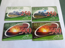 - 5 - Kenya The Green Card 4 Different Phonecards - Kenia