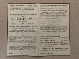 BP Gerard Muyle Heytens Pittem 1902 Terechtgesteld Dortmund 15/11/1943 40-45 Hoofd Weerstand Tielt Verzet WO2 - Devotieprenten
