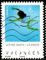 France Poste AA Obl Yv:1742 Mi:7361 Vacances Fille Nageant (Lign.Ondulées) - Used Stamps