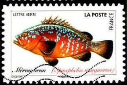 France Poste AA Obl Yv:1691 Mi:7270 Mérou Brun Epinephelus Marginatus (Lign.Ondulées) - Gebraucht