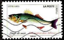 France Poste AA Obl Yv:1685 Mi:7264 Loup De Mer Dicentrarchus Labrax (Lign.Ondulées) - Oblitérés