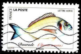 France Poste AA Obl Yv:1687 Mi:7266 Daurade Sparus Aurata (Lign.Ondulées) - Gebraucht