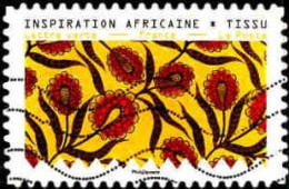 France Poste AA Obl Yv:1668 Mi:7237 Inspiration Africaine Tissu (Lign.Ondulées) - Oblitérés