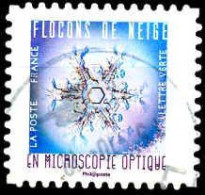 France Poste AA Obl Yv:1633 Mi:7177 Flocons De Neige En Microscopie Optique (Beau Cachet Rond) - Used Stamps