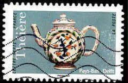 France Poste AA Obl Yv:1621 Mi:7104 Théière Pays-Bas Delft (Lign.Ondulées) - Used Stamps