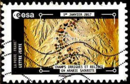 France Poste AA Obl Yv:1576 Mi:7024 Esa Champs Irrigés Arabie Saoudite (Lign.Ondulées) - Used Stamps