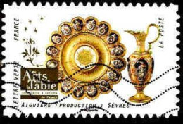 France Poste AA Obl Yv:1538 Mi:6969 Les Arts De La Table Aiguière Sèvres (Lign.Ondulées) - Used Stamps
