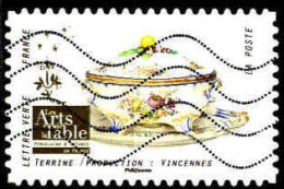 France Poste AA Obl Yv:1530 Mi:6961 Les Arts De La Table Terrine Vincennes (Lign.Ondulées) - Used Stamps