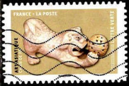 France Poste AA Obl Yv:1527 Mi:6955 Art Asiatique Chien De Fo (Lign.Ondulées) - Gebraucht