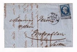 Lettre1861 Paris Louis Millet Agent De Change Pontvallain Sarthe Vérin Notaire - 1853-1860 Napoléon III.