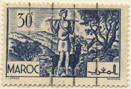 Maroc (Prot.Fr) Poste Obl Yv:170 Mi:146 Berger Sous Arganiers (Obl.mécanique) - Gebraucht