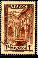 Maroc (Prot.Fr) Poste Obl Yv:143 Mi:108 Fez Medersa El Attarine (TB Cachet Rond) - Gebraucht