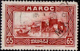 Maroc (Prot.Fr) Poste Obl Yv:140 Mi:105 Rabat Kasbah Des Oudaïas (cachet Rond) Dents Courtes - Gebraucht