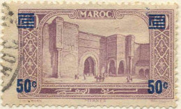 Maroc (Prot.Fr) Poste Obl Yv:126 Mi:89 Meknes Bab-el-Mansour (Beau Cachet Rond) - Gebruikt