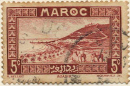 Maroc (Prot.Fr) Poste Obl Yv:131 Mi:96 Agadir Rade (cachet Rond) - Oblitérés