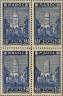 Maroc (Prot.Fr) Poste N** Yv:192 Mi:168 Salé Mosquée Bloc De 4 - Unused Stamps