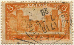Maroc (Prot.Fr) Poste Obl Yv:101 Mi:53 Fez Bab-Segma (TB Cachet à Date) 7-6-28 Dents Courtes - Used Stamps