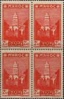 Maroc (Prot.Fr) Poste N** Yv:190 Mi:166 Salé Mosquée Bloc De 4 - Unused Stamps