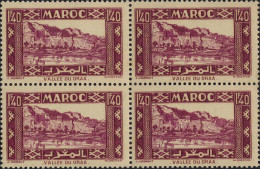 Maroc (Prot.Fr) Poste N** Yv:185 Mi:161 Vallée Du Draa Bloc De 4 - Ongebruikt