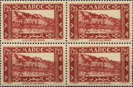 Maroc (Prot.Fr) Poste N** Yv:184 Mi:160 Vallée Du Draa Bloc De 4 - Unused Stamps
