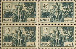 Maroc (Prot.Fr) Poste N** Yv:172 Mi:148 Berger Sous Arganiers Bloc/bande De 4 - Unused Stamps
