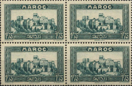 Maroc (Prot.Fr) Poste N** Yv:144A Mi:111 Ouarzazate Kasbah De Sidi Madani El Glaoui Bloc De 4 - Unused Stamps