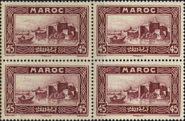 Maroc (Prot.Fr) Poste N** Yv:138 Mi:103 Rabat Kasbah Des Oudaïas Bloc De 4 - Neufs