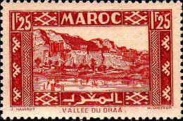 Maroc (Prot.Fr) Poste N* Yv:184 Mi:160 Vallée Du Draa (points De Rouille) - Unused Stamps