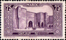 Maroc (Prot.Fr) Poste N* Yv:115 Mi:67 Meknes Bab-el-Mansour (Trace De Charnière) - Nuevos