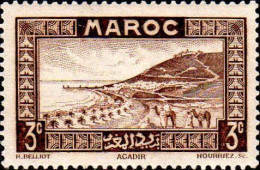 Maroc (Prot.Fr) Poste N* Yv:130 Mi:95 Agadir Rade (Trace De Charnière) - Ungebraucht