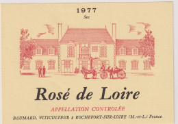 Etiket Etiquette - Vin Wijn - Rosé De Loire 1977 - Baumard à Rochefort Sur Loire - Autres & Non Classés