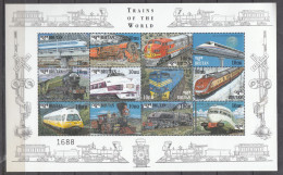 BHUTAN, 1999,  TRAINS Of The WORLD, , Sheetlet,  MNH, (**) - Bhután