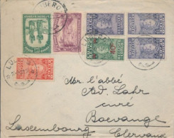 BELGIAN CONGO AFFRANCHISSEMENT COMPOSE A 1.5 F SUR LETTRE DE LUBERO 20.02.38 VERS CLERVAUX GD LUXEMBOURG - Cartas & Documentos