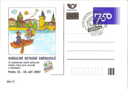 CDV A 145 Czech Republic Sberatel Stamp Exhibiton Prague 2007 Dog Cat St Nicolas Church Charles Bridge - Postcards