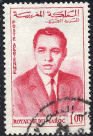 Maroc Avion Obl Yv:107 Mi:481 Hassan II (Beau Cachet Rond) - Morocco (1956-...)