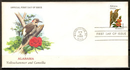 USA 1982 Estados Unidos / Official First Day Of Issue Birds Flowers Alabama FDC Aves Flores Blumen Vögel / Lc00  75-1 - Sonstige & Ohne Zuordnung