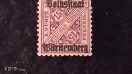 ALMANYA-WÜRTTEMBERG-        15 PFG.           DAMGASIZ - Mint